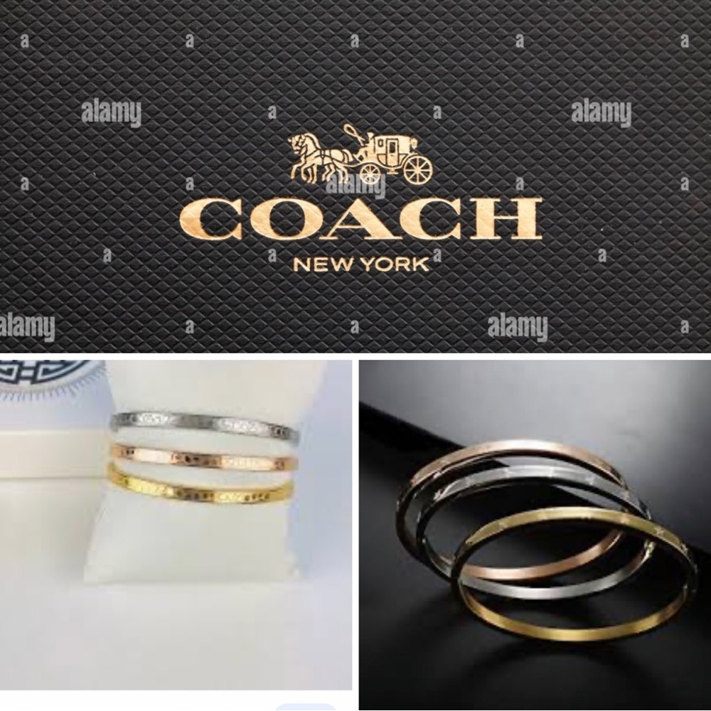 🌞🎉AUTHENTIC PRE-LOVED SET OF 3 COACH BRACELET IN SILVER-GOLD & ROSE 🌹 GOLD💛